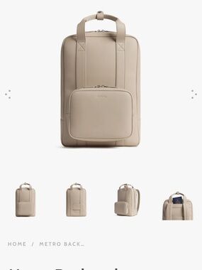 Monos Ivory Metro Vegan Leather Backpack